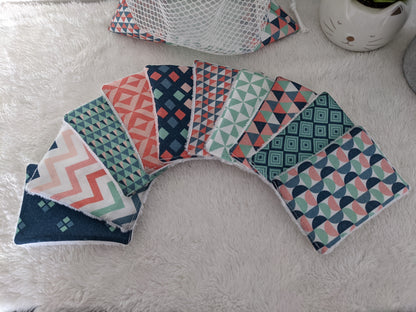 Lingettes lavables en coton BIO certifié GOTS, réutilisable, zéro déchet