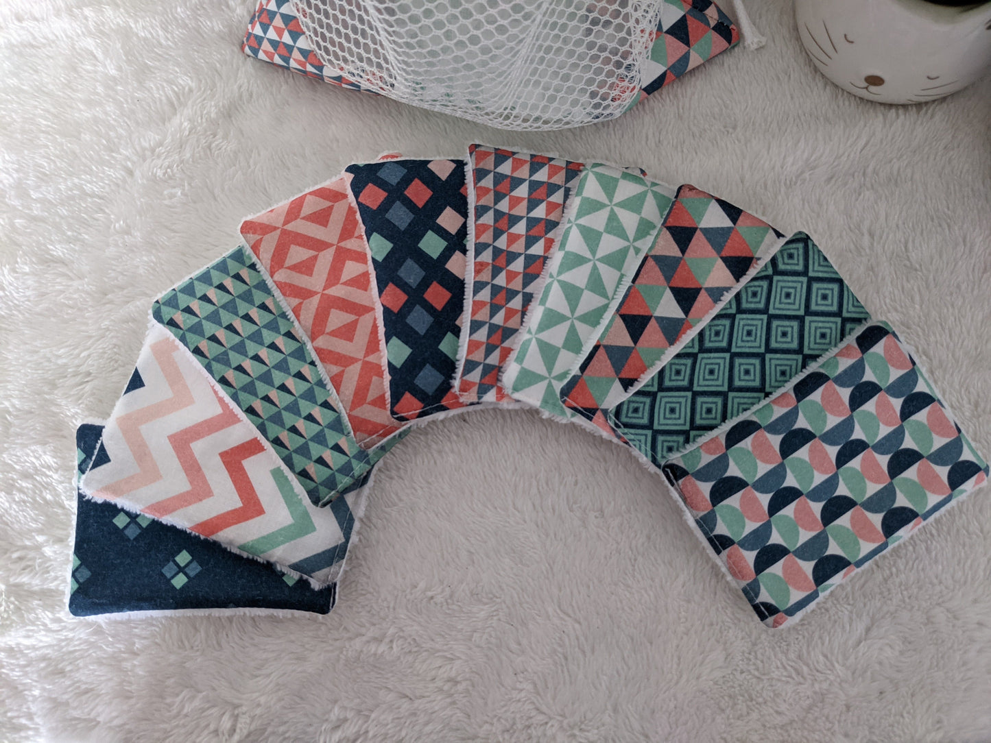 Lingettes lavables en coton BIO certifié GOTS, réutilisable, zéro déchet