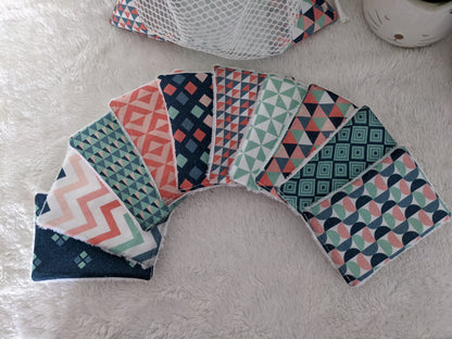 Lingettes lavables en coton BIO certifié GOTS, réutilisable, zéro déchet