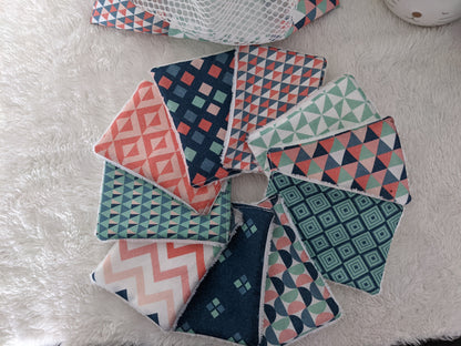 Lingettes lavables en coton BIO certifié GOTS, réutilisable, zéro déchet