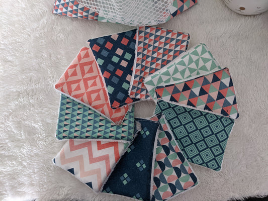 Lingettes lavables en coton BIO certifié GOTS, réutilisable, zéro déchet