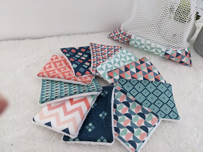 Lingettes lavables en coton BIO certifié GOTS, réutilisable, zéro déchet