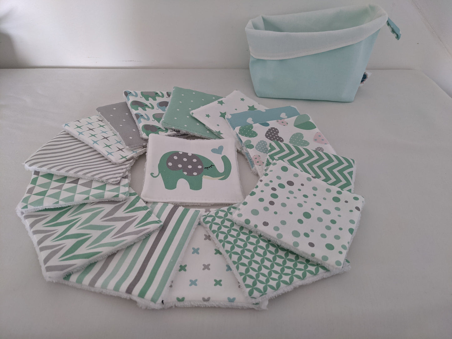 Lot de lingettes bébé lavables en coton BIO certifié GOTS - Edition limité