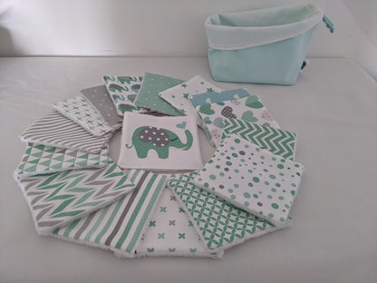 Lot de lingettes bébé lavables en coton BIO certifié GOTS - Edition limité