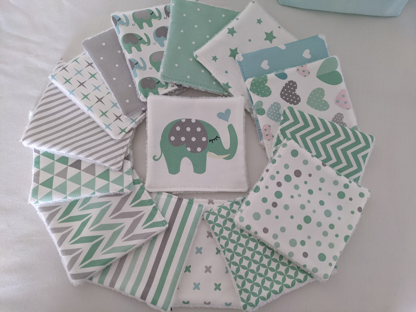 Lot de lingettes bébé lavables en coton BIO certifié GOTS - Edition limité
