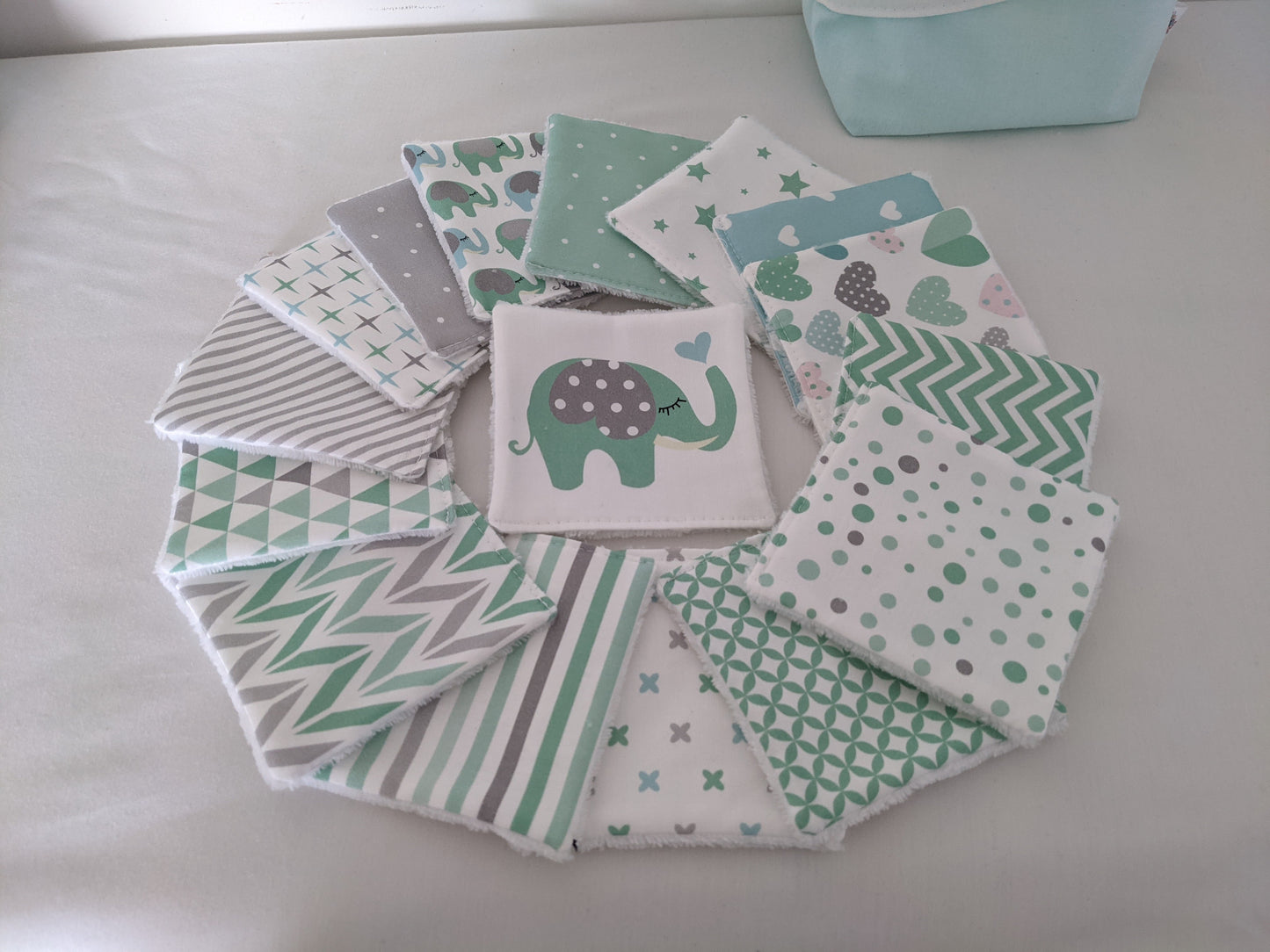 Lot de lingettes bébé lavables en coton BIO certifié GOTS - Edition limité