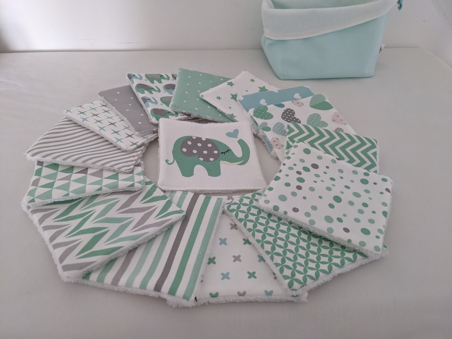 Lot de lingettes bébé lavables en coton BIO certifié GOTS - Edition limité