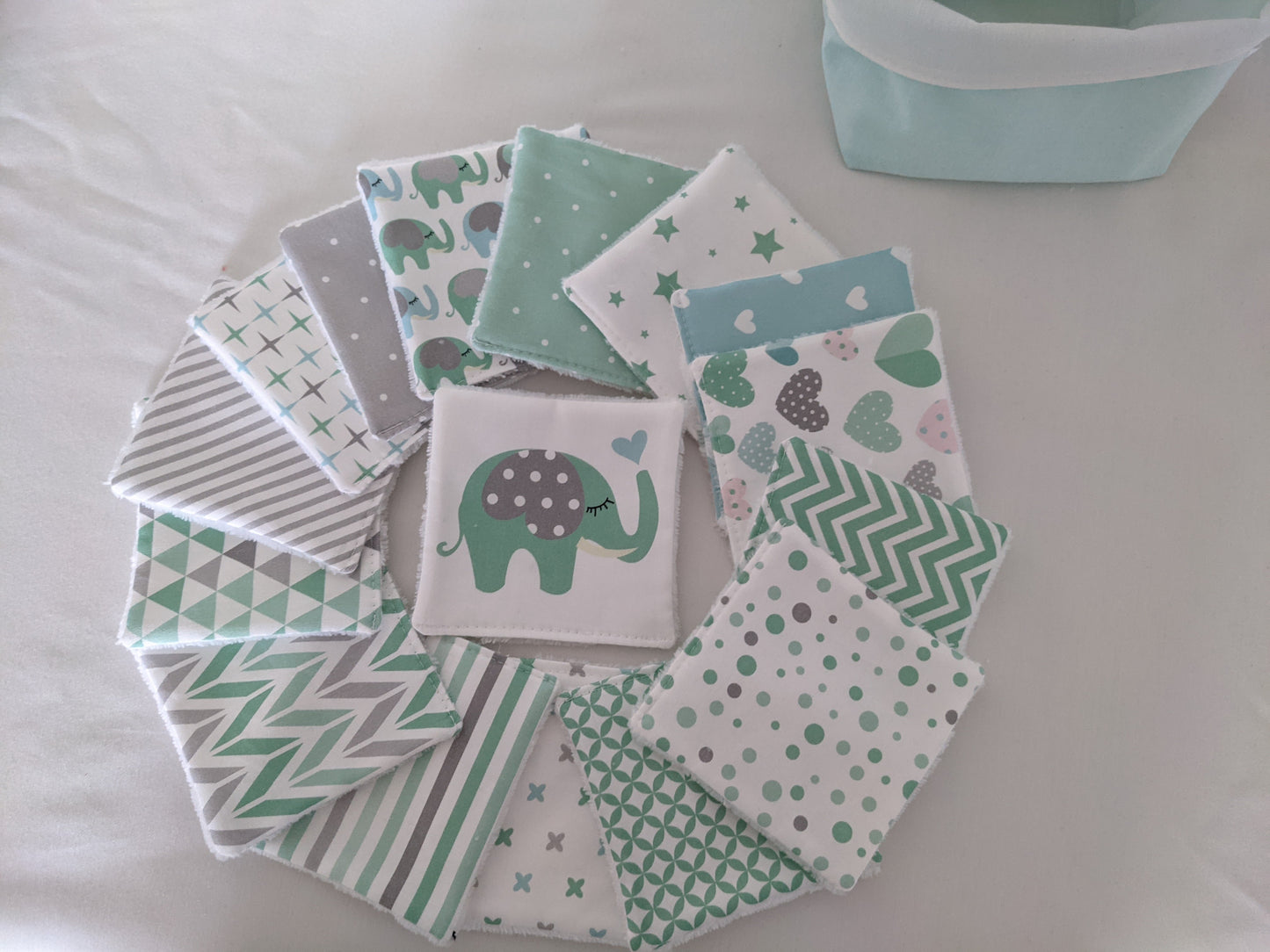 Lot de lingettes bébé lavables en coton BIO certifié GOTS - Edition limité