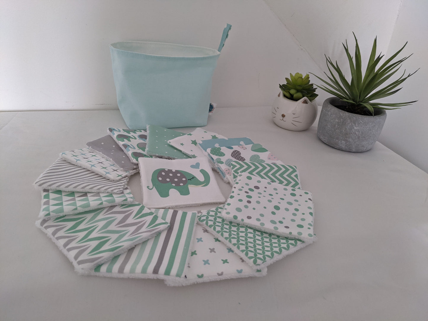 Lot de lingettes bébé lavables en coton BIO certifié GOTS - Edition limité
