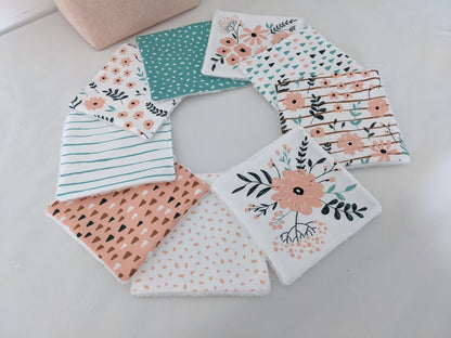 Lingettes lavables et réutilisables en coton BIO