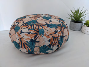 ZAFU coussin de méditation - YOGA - Coton BIO - Jungle bleu moutarde