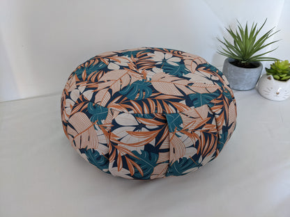 ZAFU coussin de méditation - YOGA - Coton BIO - Jungle bleu moutarde