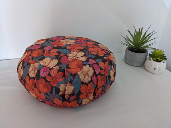 Zafu - Coussin de méditation - YOGA - Fleurs rouge