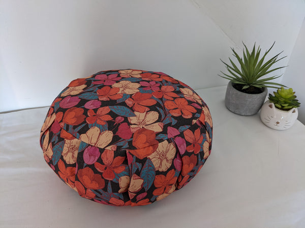 Zafu - Coussin de méditation - YOGA - Fleurs rouge