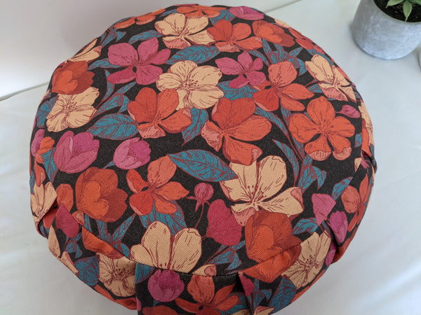 Zafu - Coussin de méditation - YOGA - Fleurs rouge