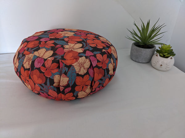 Zafu - Coussin de méditation - YOGA - Fleurs rouge