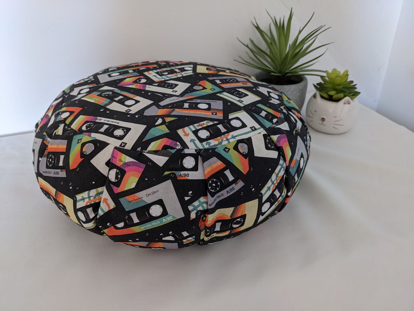 ZAFU coussin de méditation - YOGA - Coton BIO - K7 audio rétro