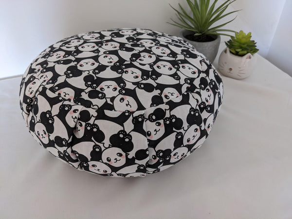 ZAFU coussin de méditation - YOGA - Coton BIO - Bébés pandas noir et blanc