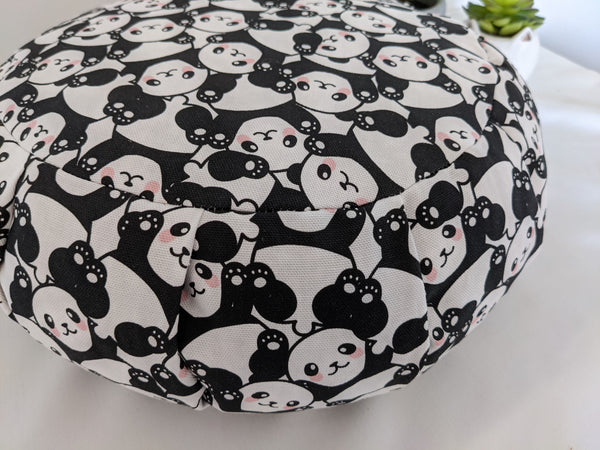 ZAFU coussin de méditation - YOGA - Coton BIO - Bébés pandas noir et blanc