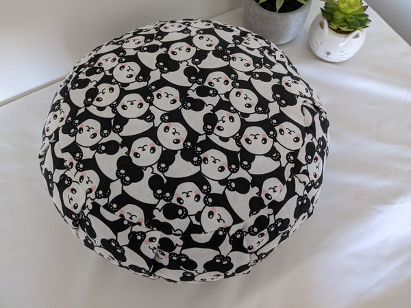 ZAFU coussin de méditation - YOGA - Coton BIO - Bébés pandas noir et blanc