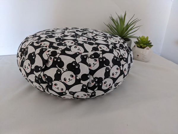 ZAFU coussin de méditation - YOGA - Coton BIO - Bébés pandas noir et blanc