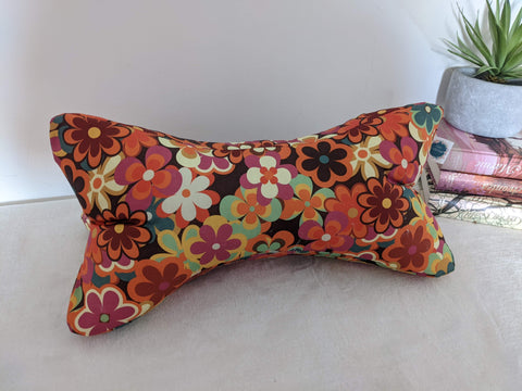 Coussin de lecture et accessoires livre et relaxation - Coton BIO - Seventies Flower power