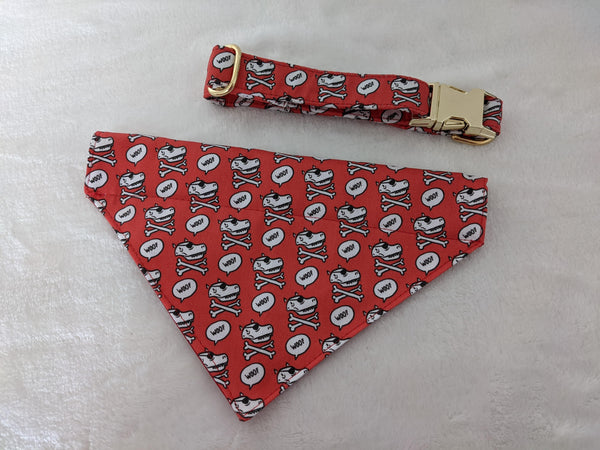 Accessoires animaux colliers chien ou chat, harnais, bandana, laisse, attache ceinture - coton BIO - WOOF Marc Dubuisson